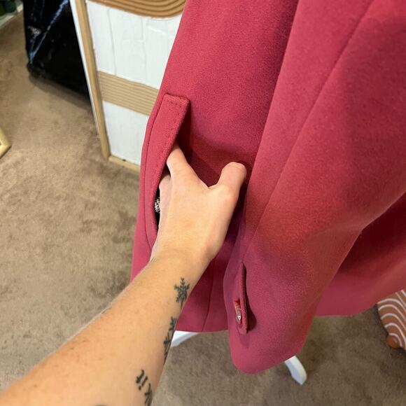 Pendleton Pink 100% Lambswool Long Button Front Peacoat Winter Coat - Picture 9 of 15